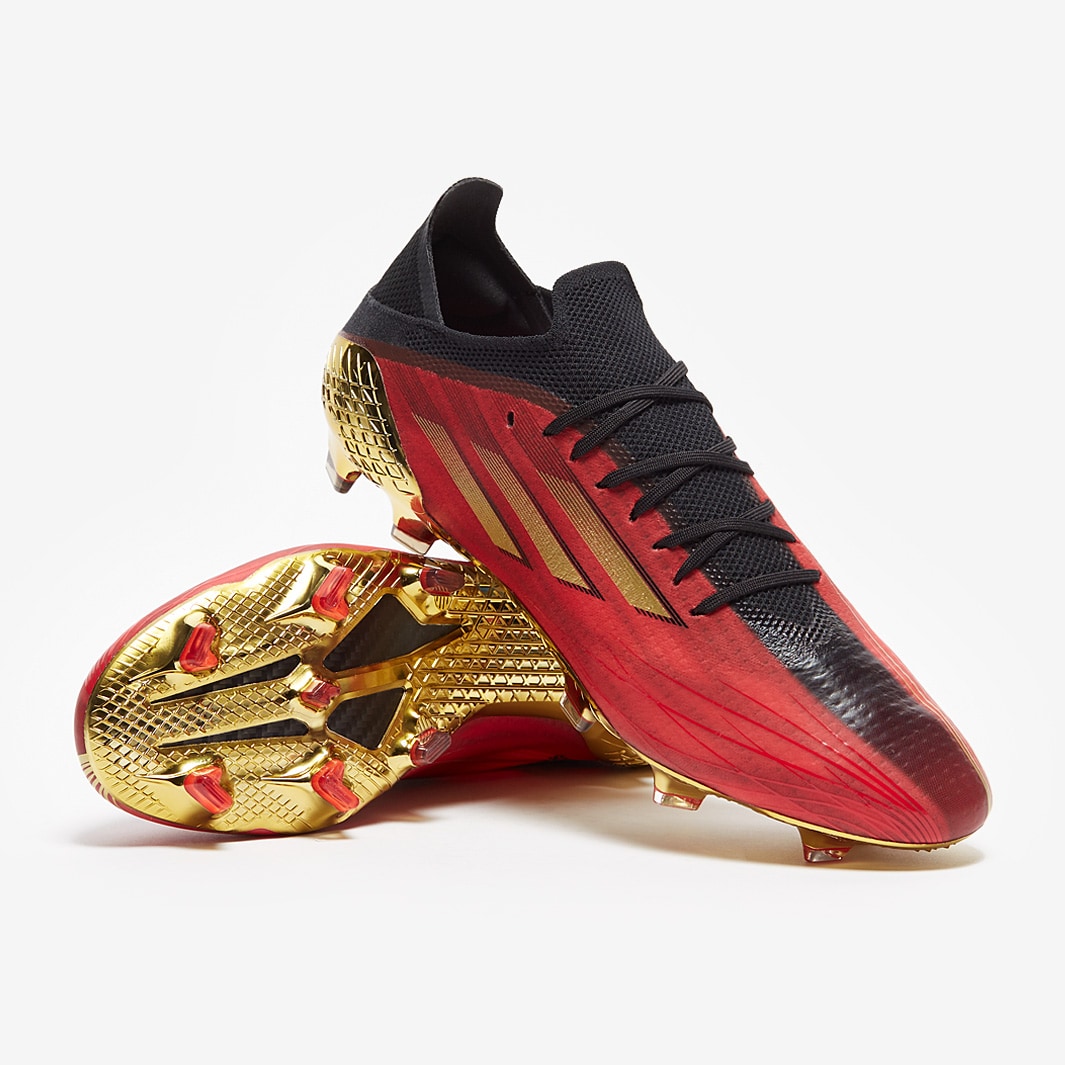 adidas Speedflow.1 FG - Rojo/Dorado Metálico/Negro - Botas para hombre Soccer
