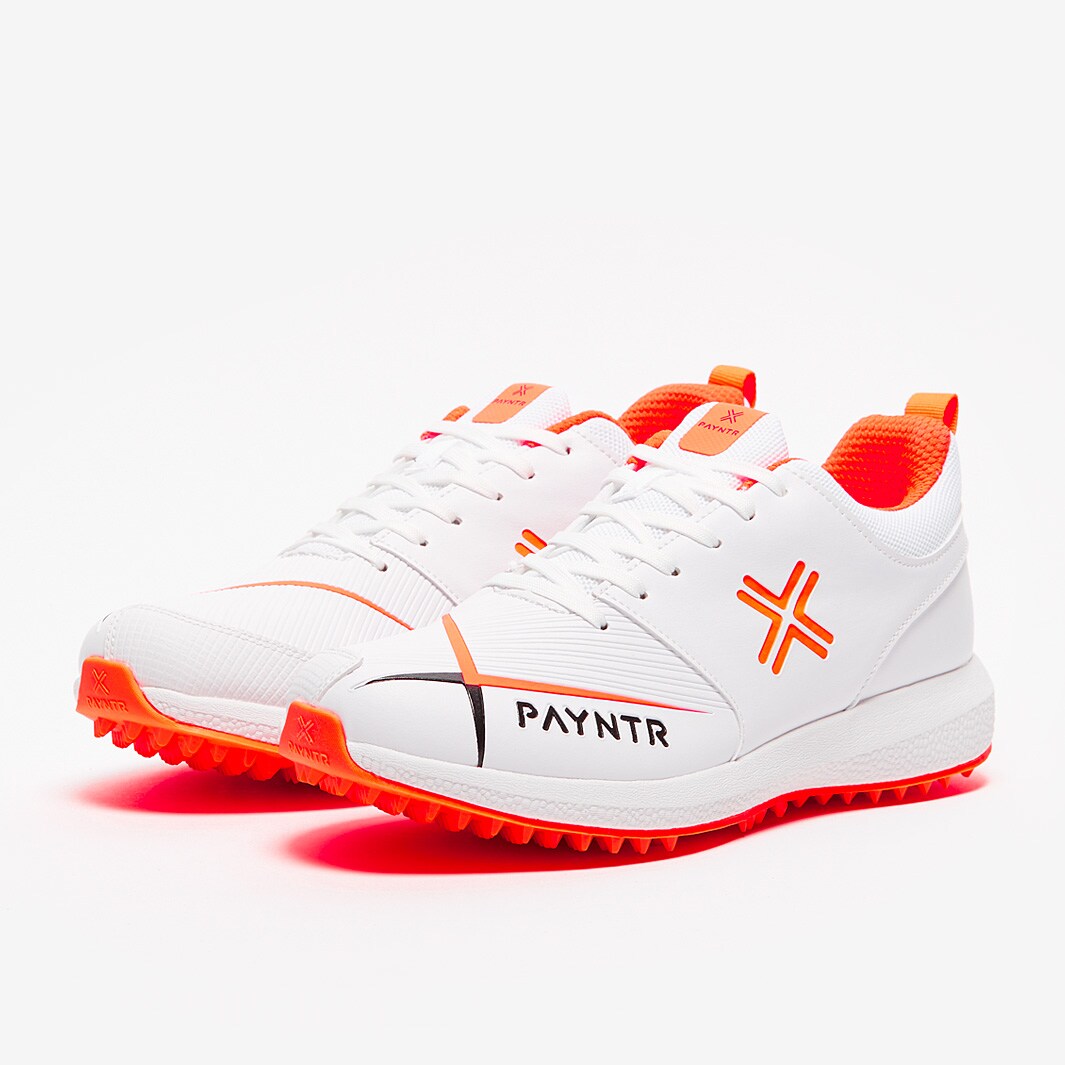 Payntr V Pimple Cricket Shoe White/Orange Mens Shoes ProDirect Cricket