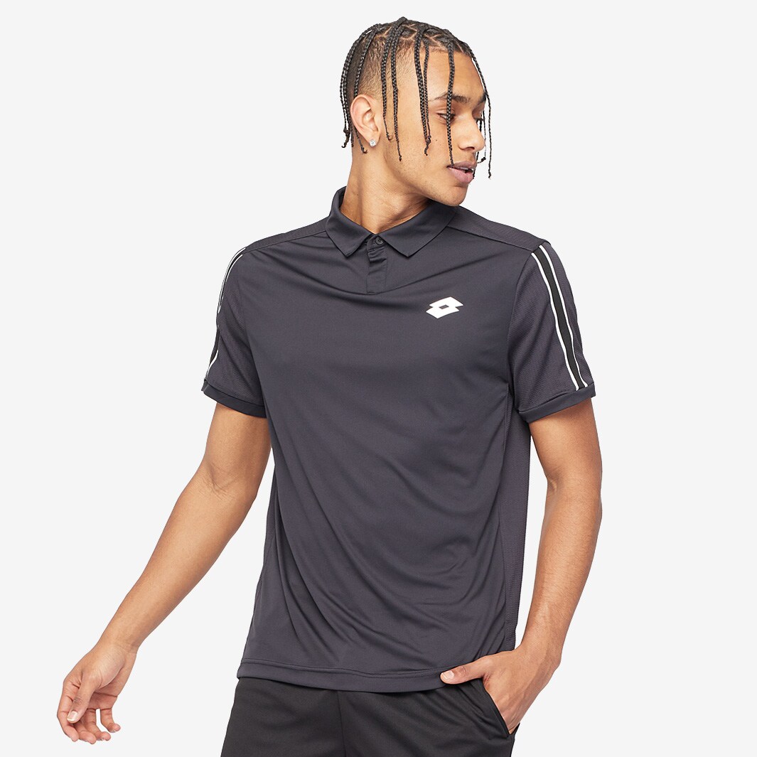 Lotto Squadra II Polo All Black Mens Clothing ProDirect Tennis
