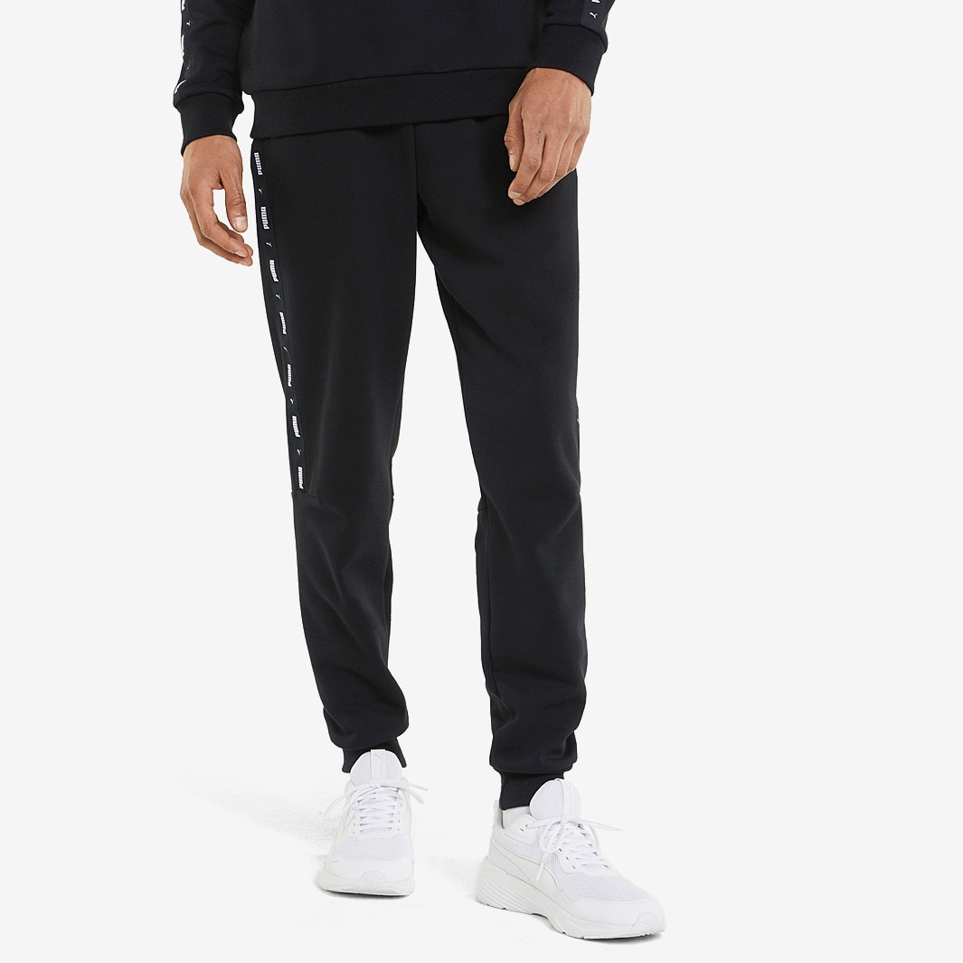 Puma Essentials+ Tape Fleece Cuff Sweatpants - Black - Bottoms - Mens ...