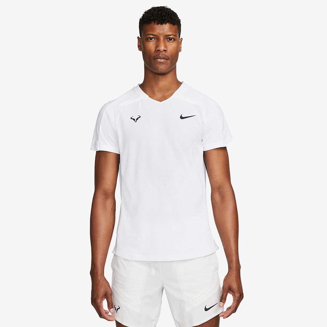 Nike Court Dri-FIT ADV Rafa Shortsleeve Top - White/Black - Mens Clothing