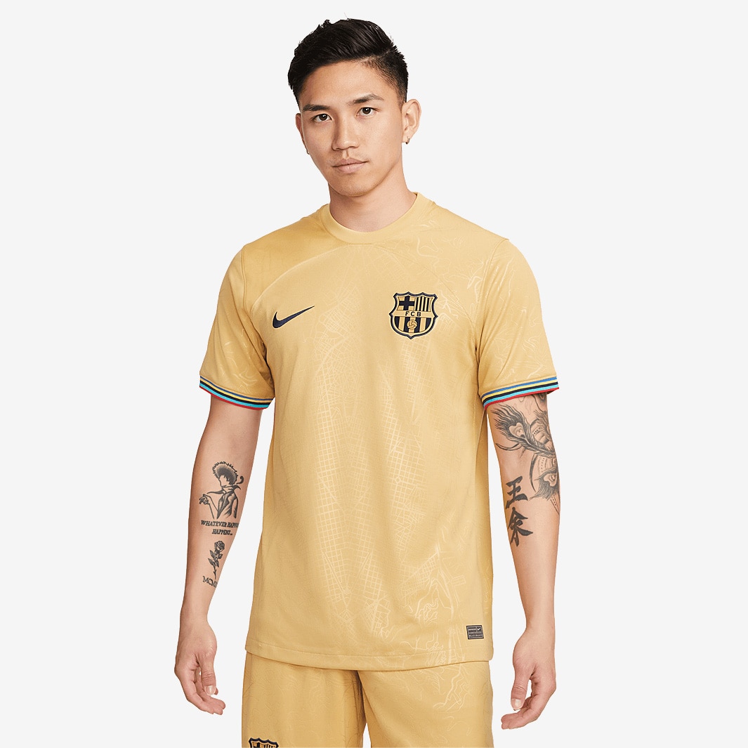 Nike FC Barcelona 22/23 Away Stadium SS Shirt - Club Gold/Obsidian ...