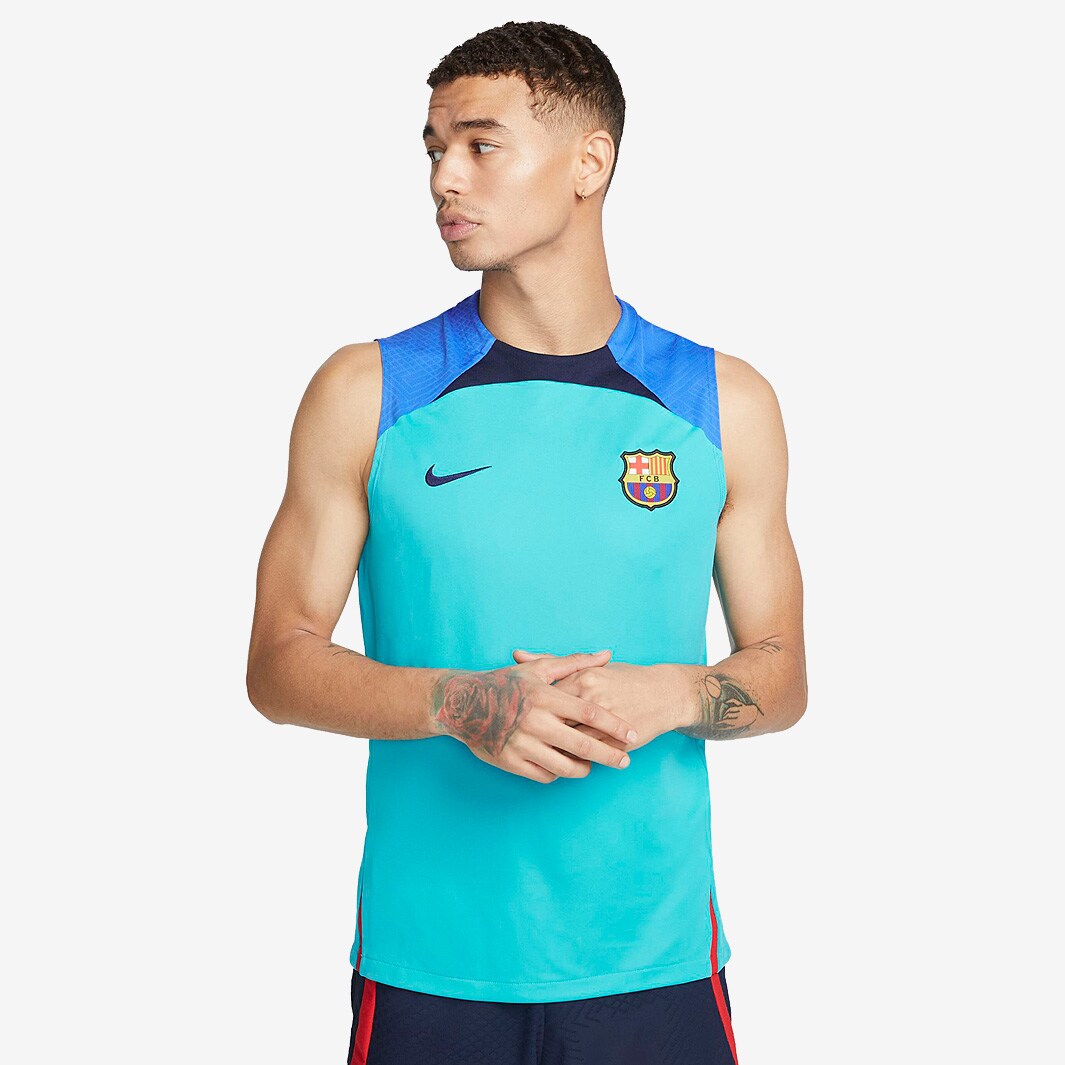 Nike FC Barcelona 22/23 DF Strike Sleeveless Top - Oracle Aqua/Signal  Blue/Obsidian