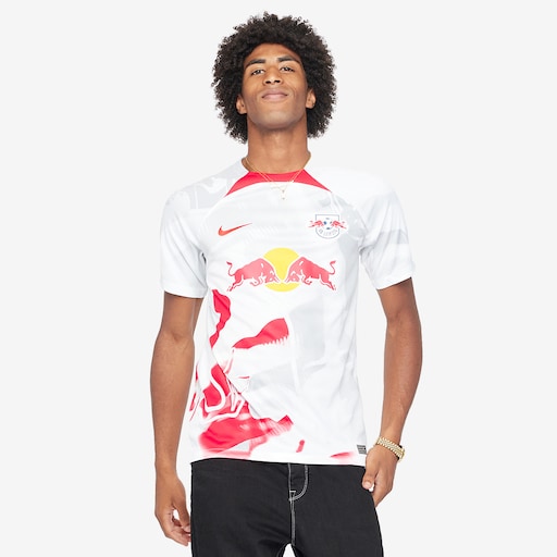 RB Leipzig 22/23 Home SS Jersey - White/Global Red/Global Red - Mens Replica