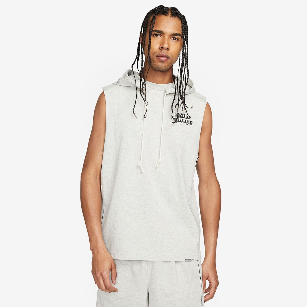 Nike Standard Issue Cutoff Hoodie - Grey Heather/Black - Mens Clothing ...