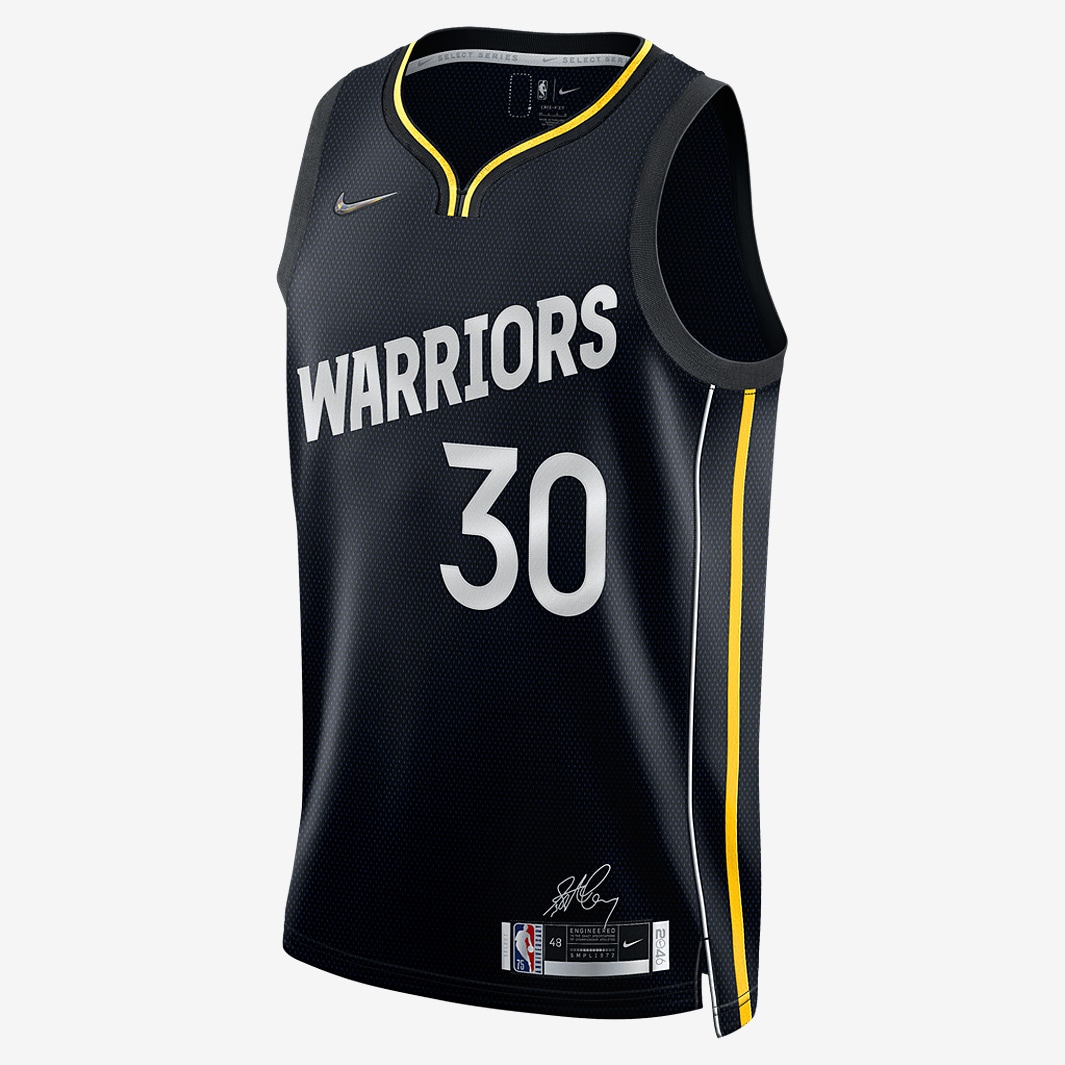 Nike NBA Golden State Warriors Stephan Curry Select Series Jersey Black Rush Blue Mens Replica Pro Direct Basketball