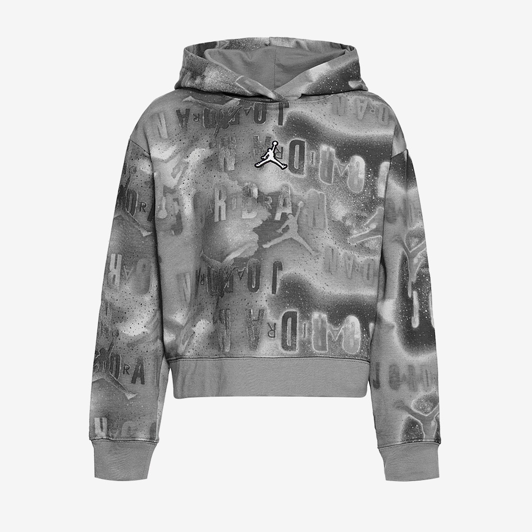 Jordan Older Girls Essentials All Over Print Cropped Hoodie (8-15 Yrs ...