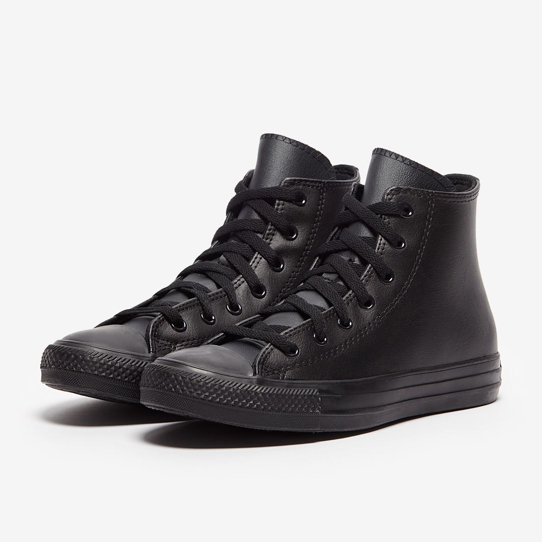 Converse Chuck Taylor All Star Leather Older Kids- Black/Black/Black ...