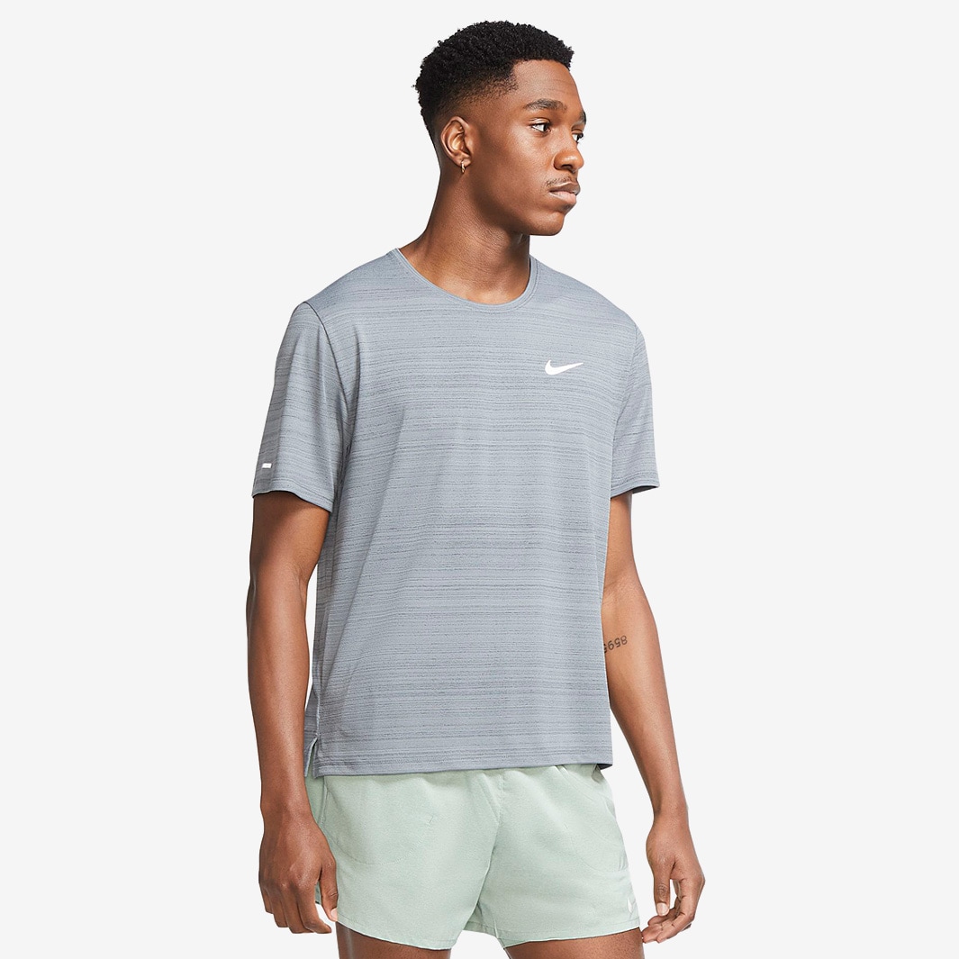 Nike Dri-FIT Miler T-Shirt - Smoke Grey/Reflective Silv - Mens Clothing ...