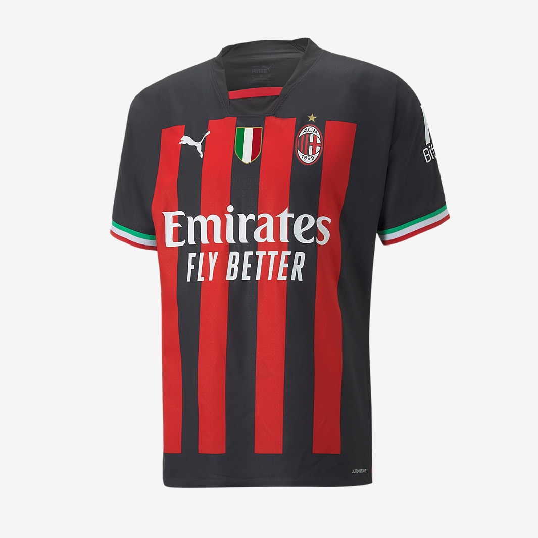 ウェア 22-23 AC MILAN  ROSSO NERO PUMA L Maglia Puma AC Milan 22/23 Authentic Primo Kit - Nero Puma