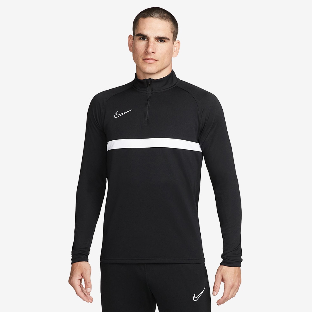 Nike DF Academy 21 Drill Top - Black/White/White - Mens Clothing
