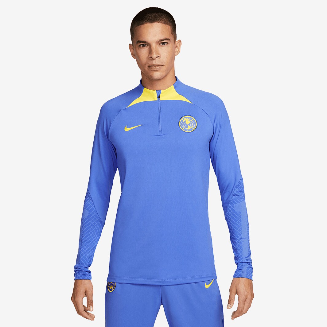 Nike Club America 22/23 DF Strike Drill Top - Medium Blue/Opti Yellow ...