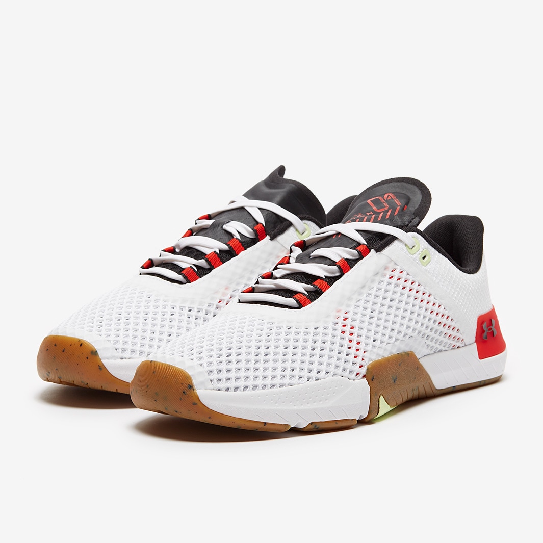 Under Armour TriBase Reign - White/Radio Red/Black - Mens Shoes
