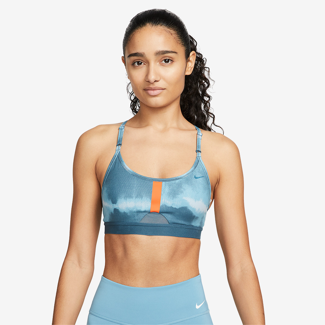 Nike Womens Dri Fit Indy Print Sports Bra Blue