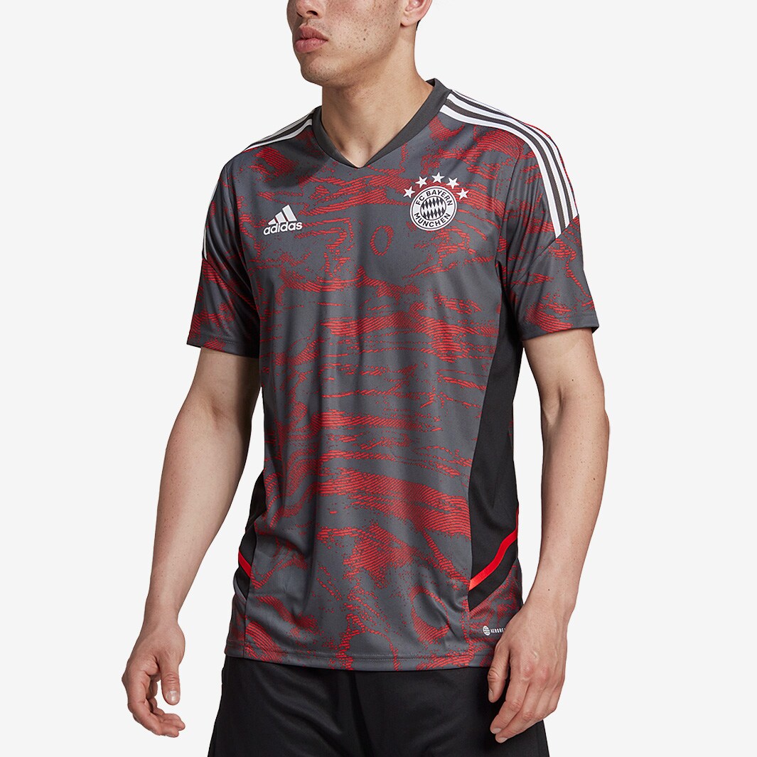 adidas Bayern Munich 22/23 EU Training Shirt - Red/Grey Six - Mens ...