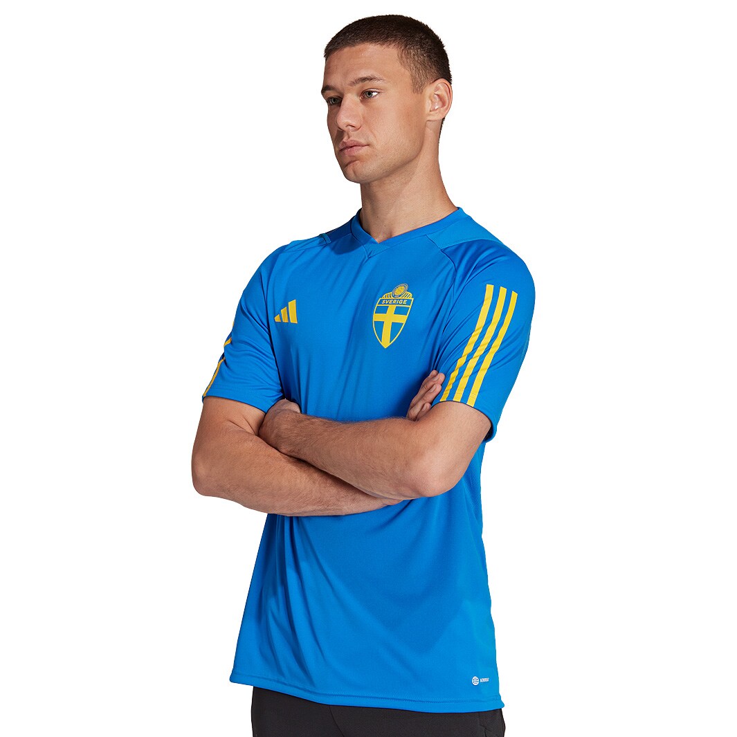 adidas Sweden 2022 Training Shirt - Glory Blue/EQT Yellow - Mens ...