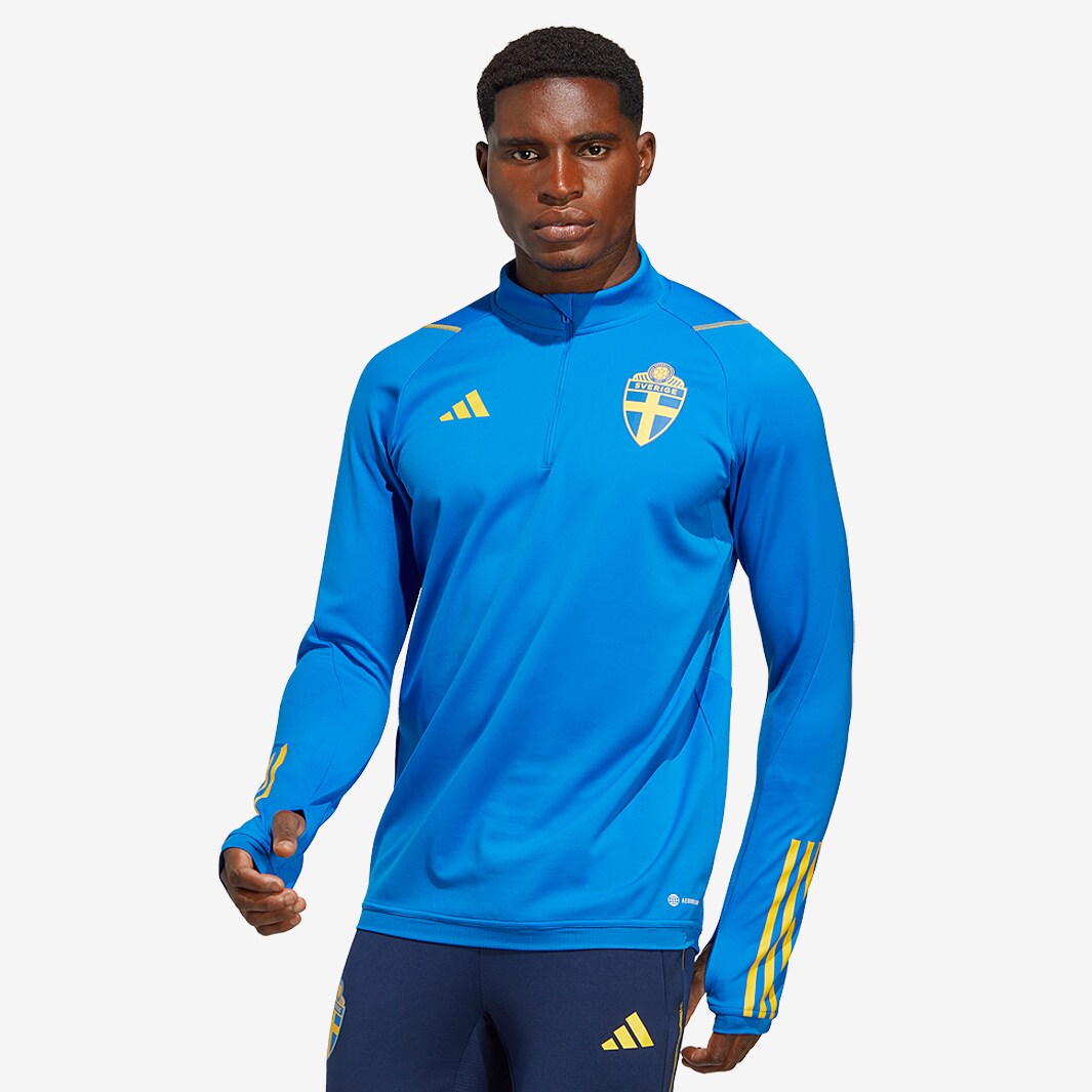 adidas Sweden 2022 Training Top Glory Blue/EQT Yellow Mens Replica