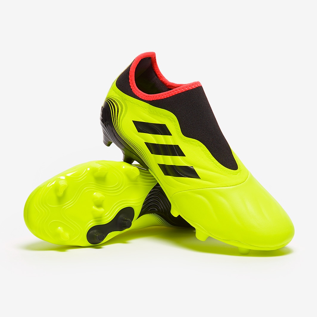 adidas Sense.3 Laceless FG - Team Yellow/Core Black/Solar Red - Mens Boots