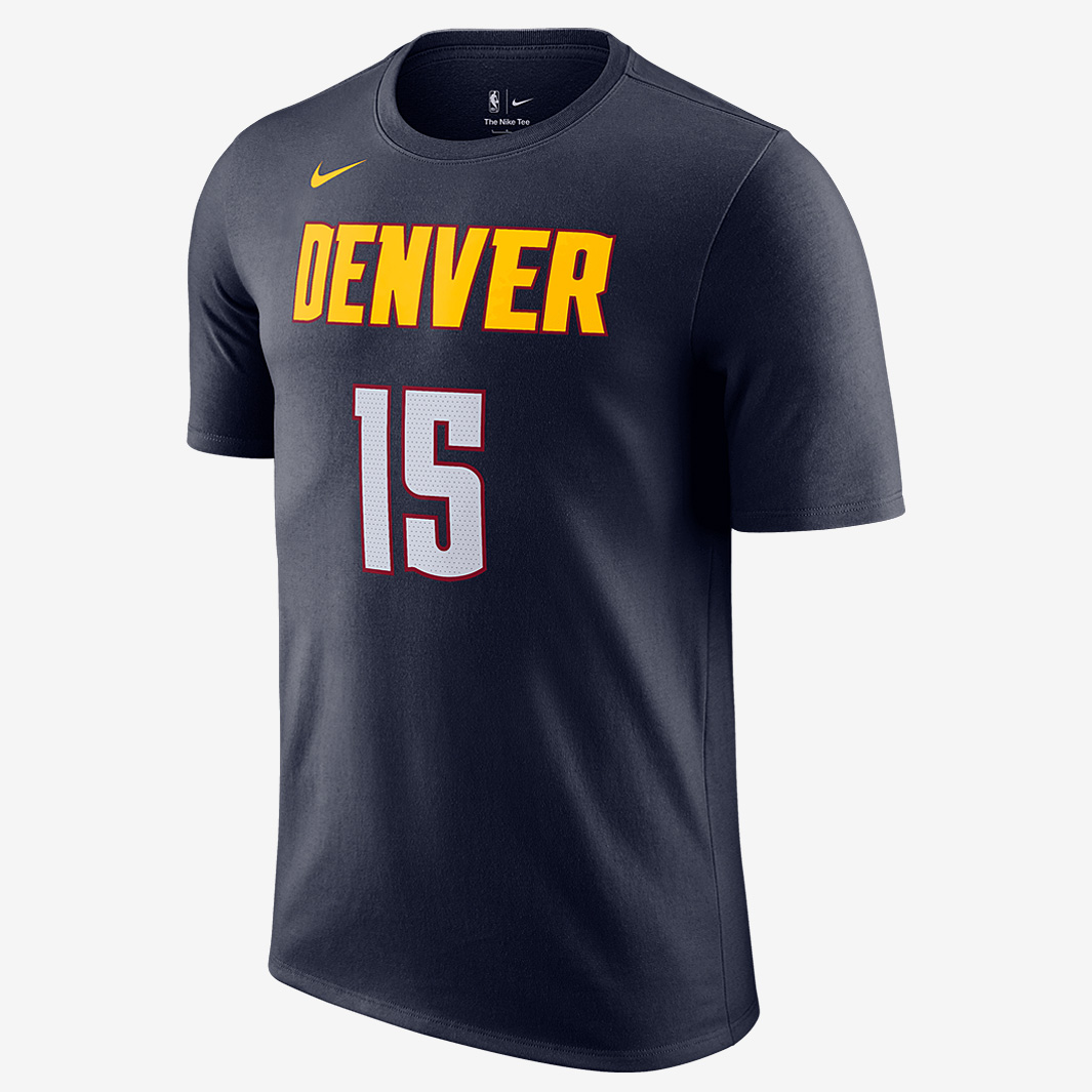 500 LEVEL Nikola Jokic 3/4 Sleeve Raglan T-Shirt – Denver Font Design, Navy/Heather Gray - View #12