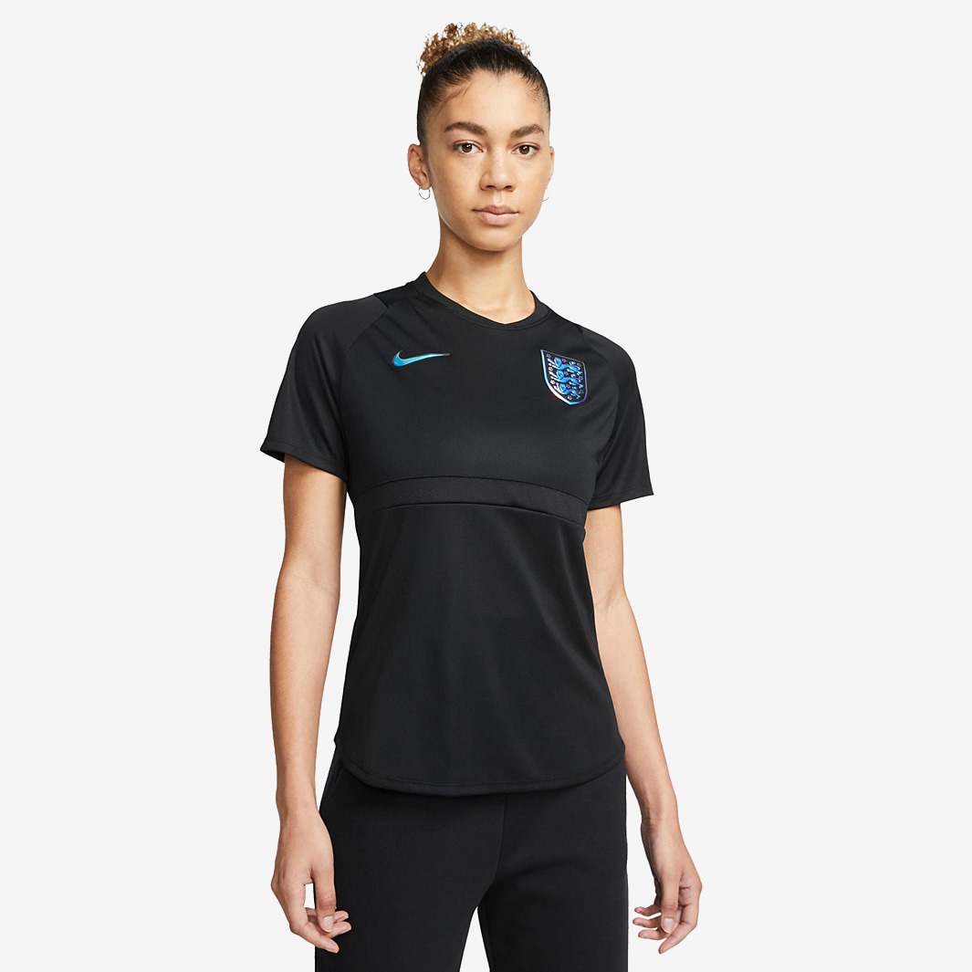 Nike England 2022 Womens Academy Top SS - Black/Black/Iridescent ...