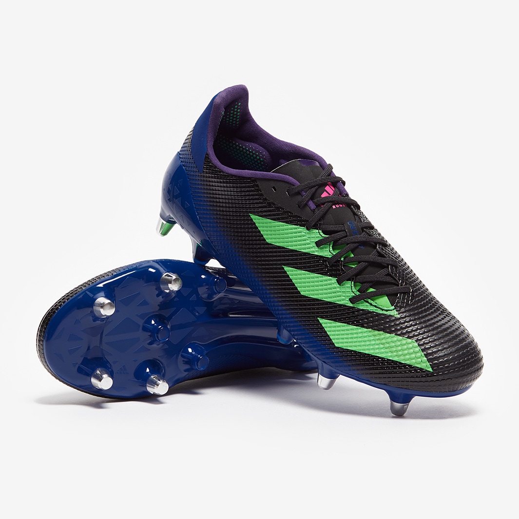 adidas Adizero RS7 SG - Core Black/Beam Green/Team Shock Pink - Mens Boots | Rugby