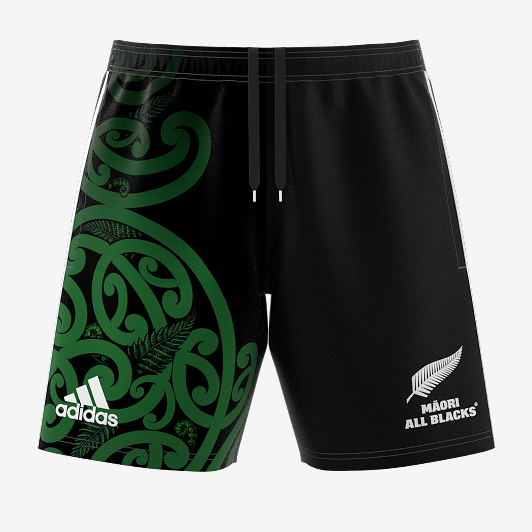 adidas New Zealand Maori Shorts Black Team Green Mens Replica Pro Direct Rugby