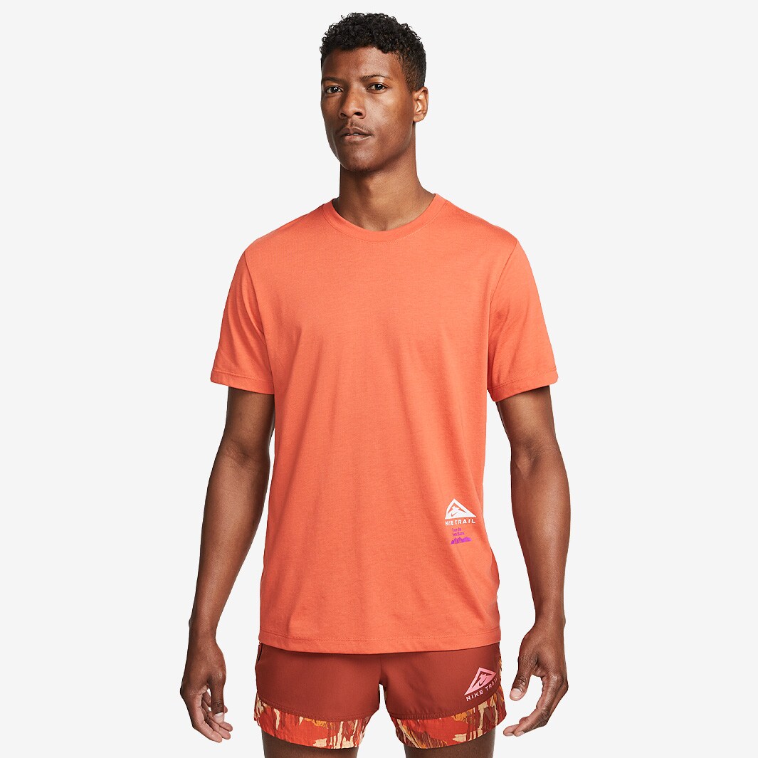 Nike Dri-FIT Trail T-Shirt - Mantra Orange - Mens Clothing | Pro:Direct  Running