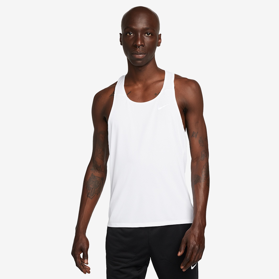 Nike Dri-FIT Fast Racing Singlet - White/Reflective Silver - Mens ...