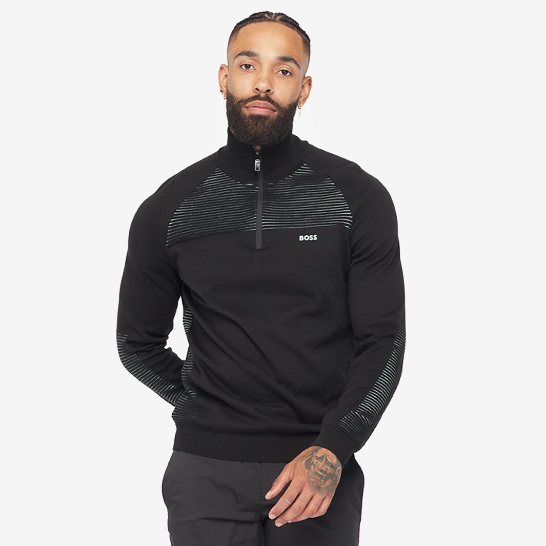 Hugo Boss Zandi 1/4 Black Mens Clothing ProDirect Golf