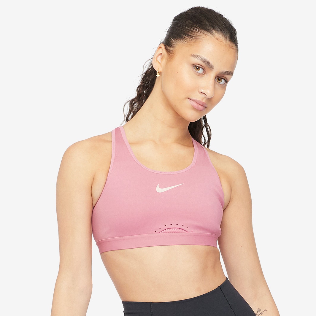 Nike Womens Dri-Fit Swoosh Sports Bra - Desert Berry/Desert Berry/Pink  Oxford - Womens Clothing