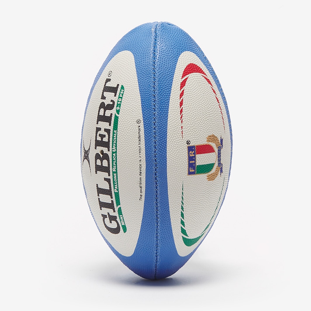Gilbert Italy Mini Replica Ball White/Blue Rugby Balls