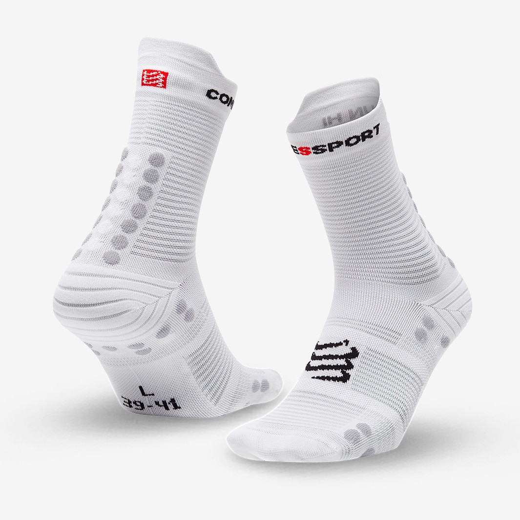 Compressport Pro Racing Socks V4.0 High Cut - White/Alloy - Running ...
