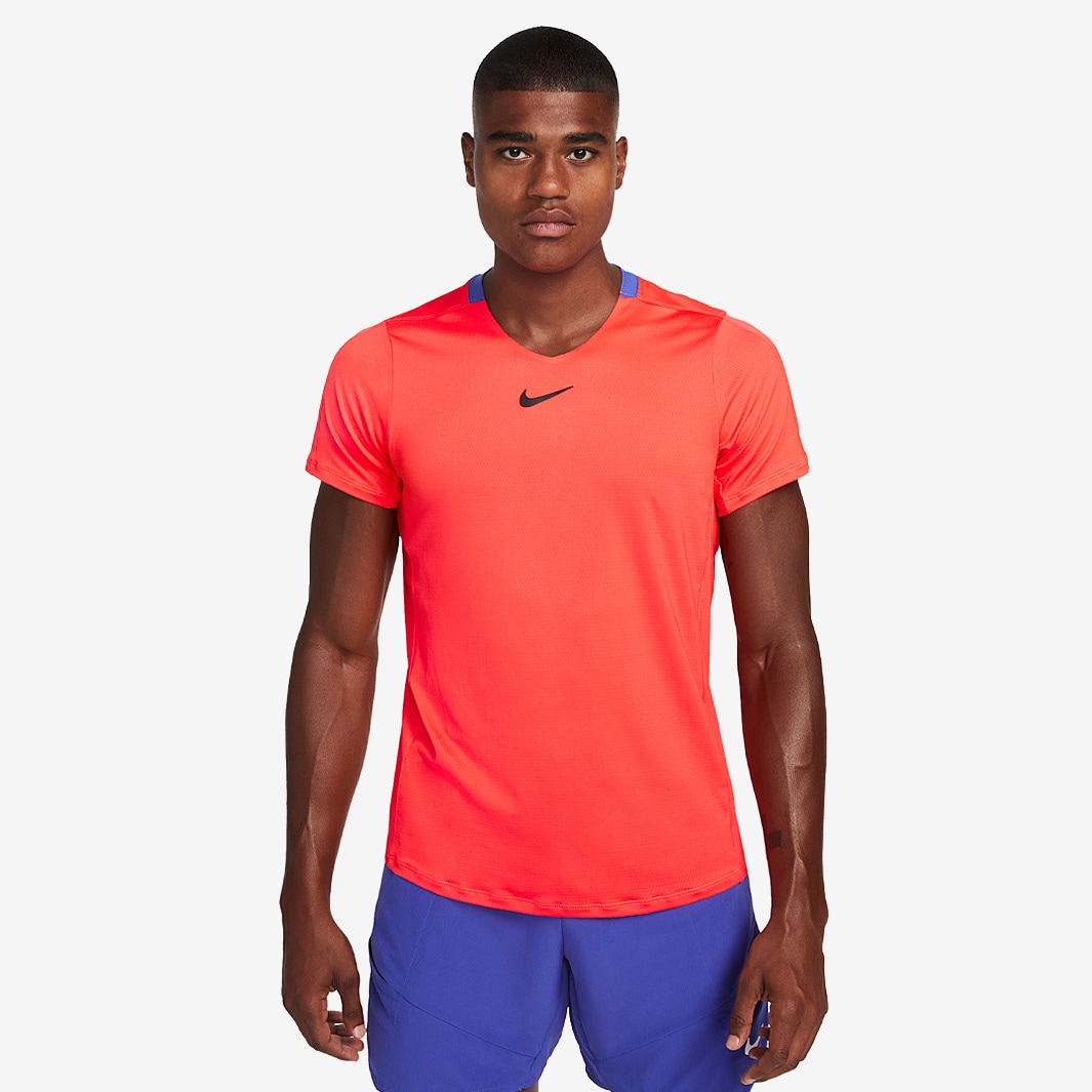 Nike Court Dri-Fit Advantage Top - Bright Crimson/Lapis/Black - Mens ...