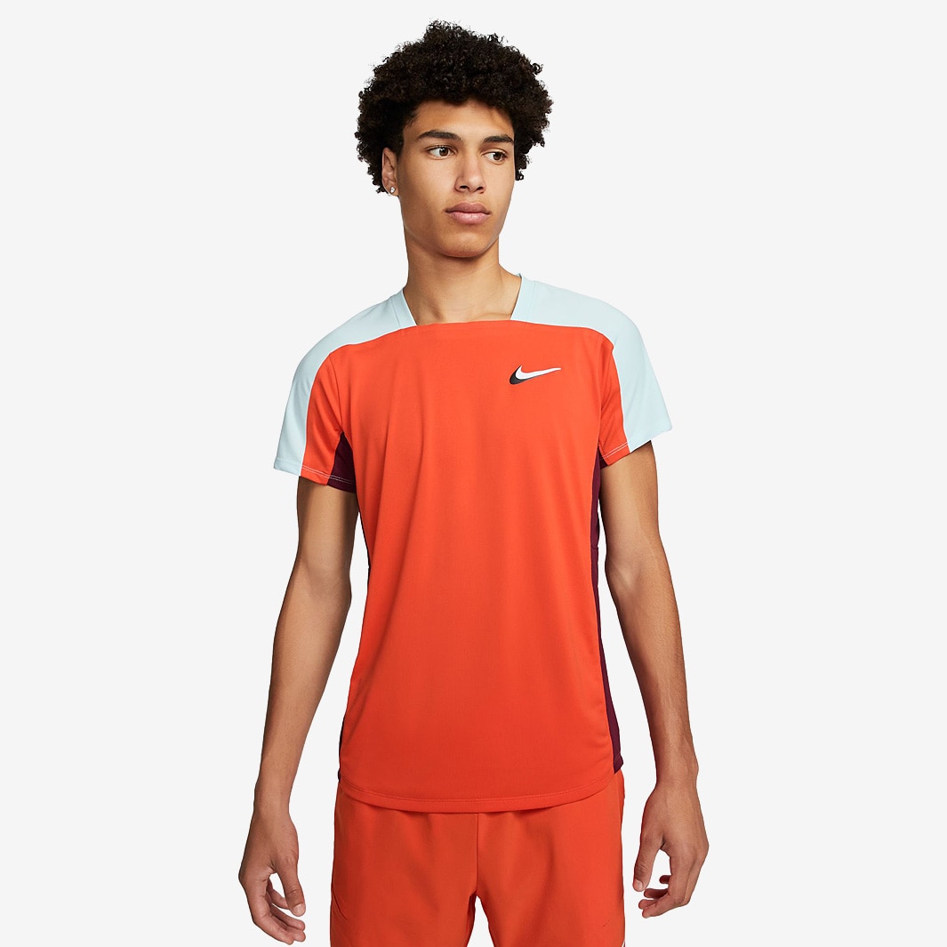 Nike Court Dri-Fit ADV Slam Top - Team Orange/Glacier Blue/White - Mens ...