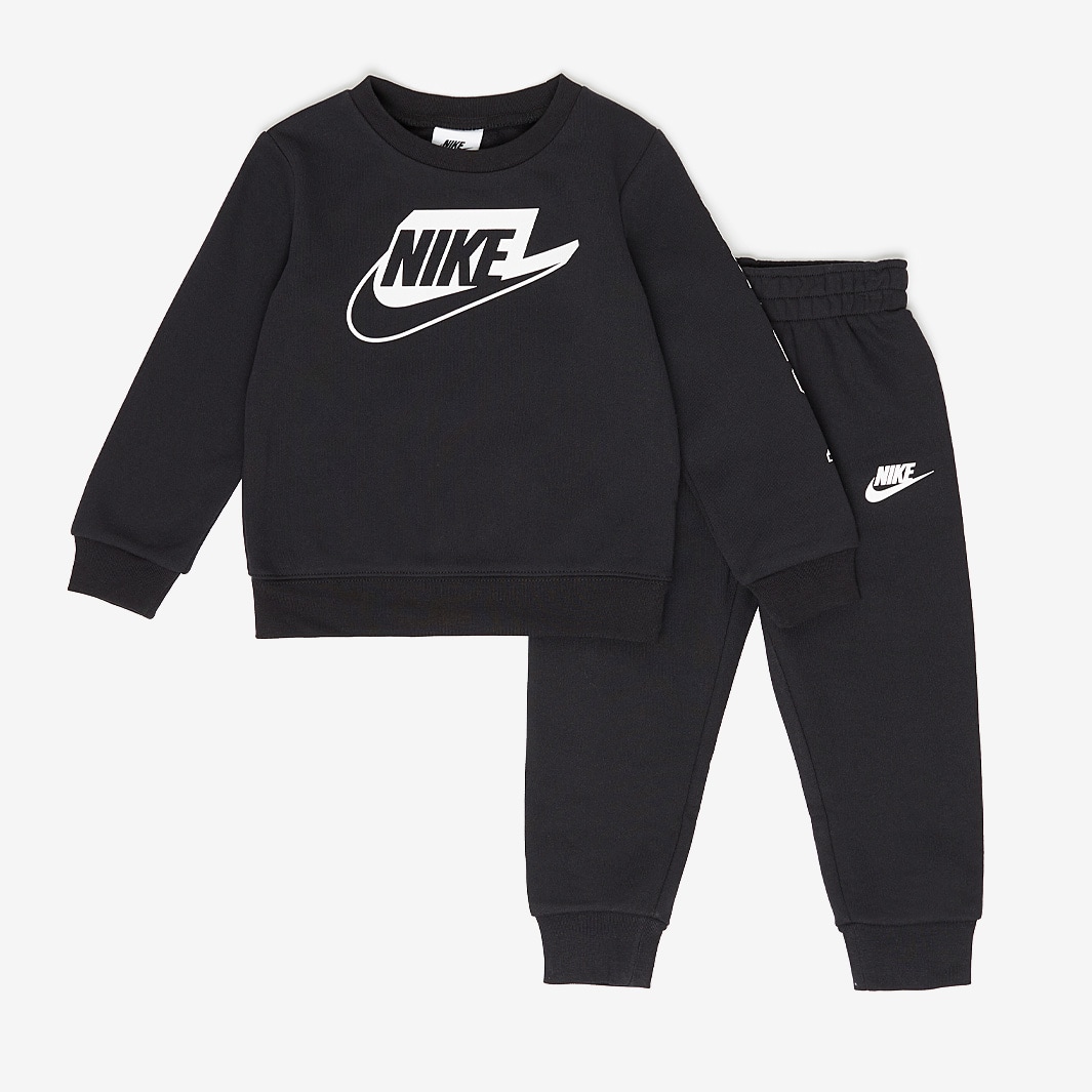 Nike Sportswear Younger Kids Fleece Crew Set (2-7 Yrs) - Black - Black ...