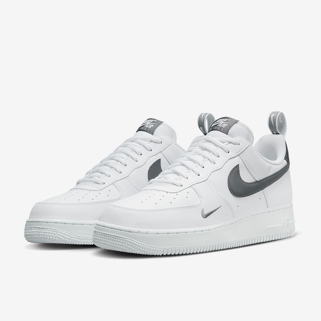 Nike Sportswear Air Force 1 07 LV8 - White/Metallic Dark Grey - Trainers - Shoes | Pro:Direct Soccer