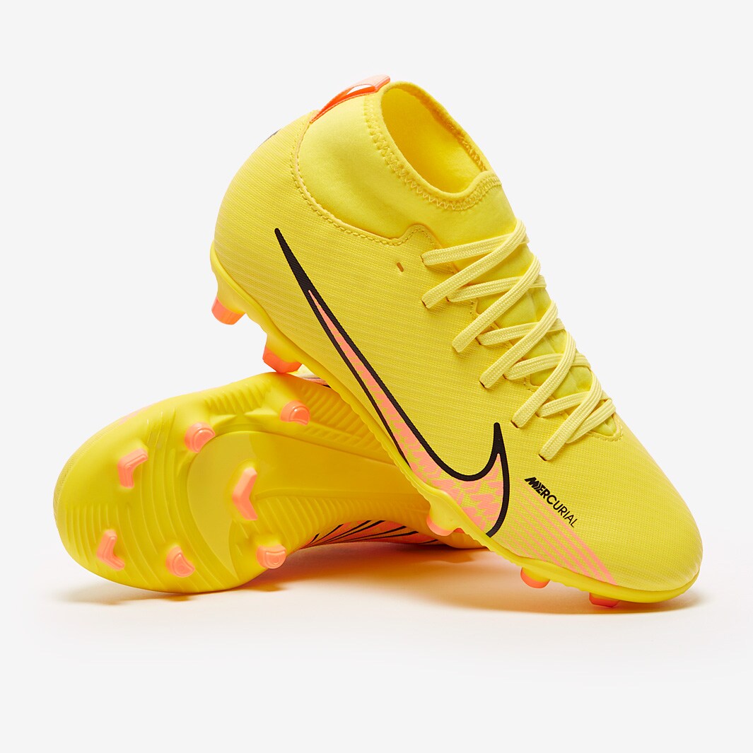 Nike Kids Mercurial Superfly IX Club FG MG Yellow Strike Sunset Glow 