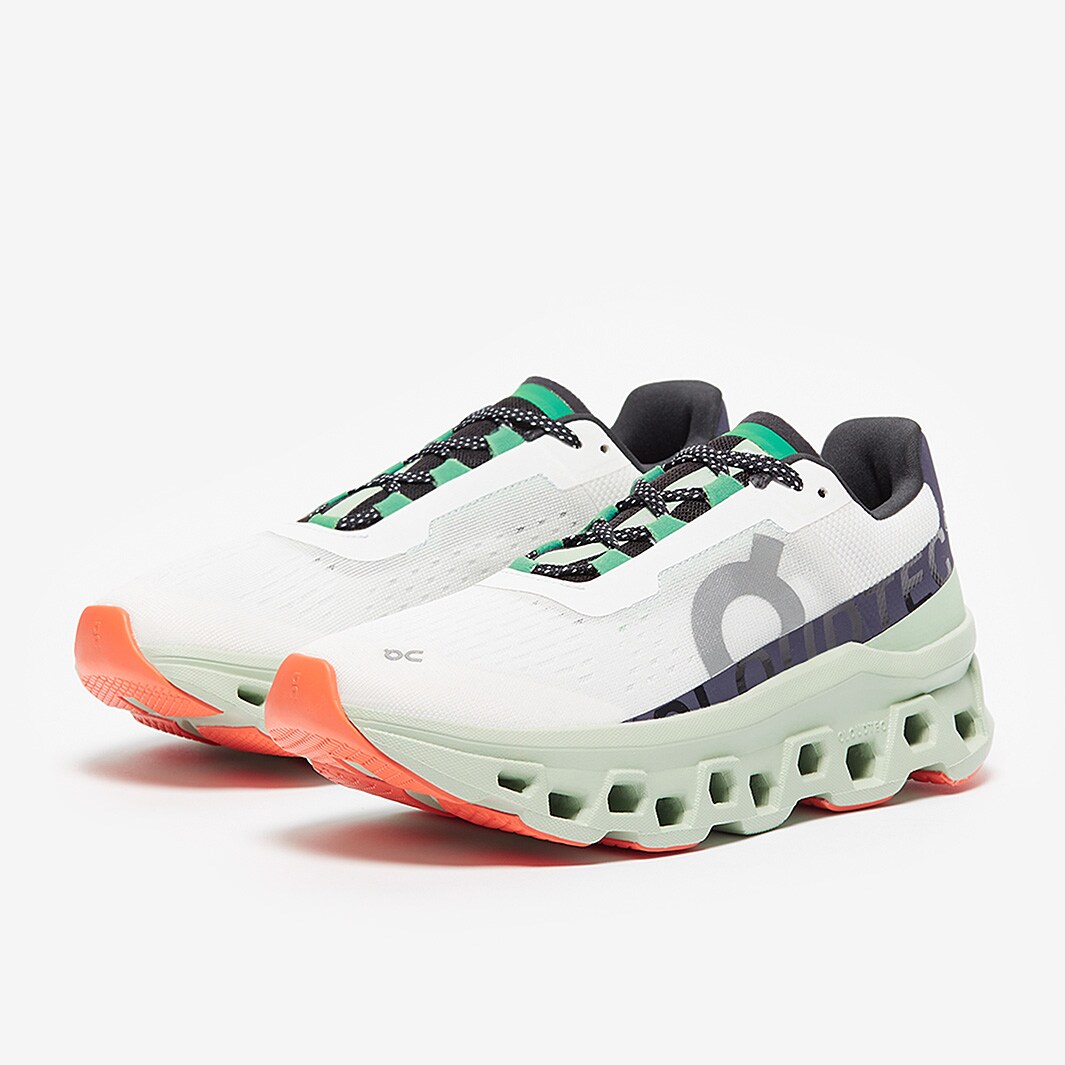 On Womens Cloudmonster Undyed-White/Creek Womens Shoes Pro