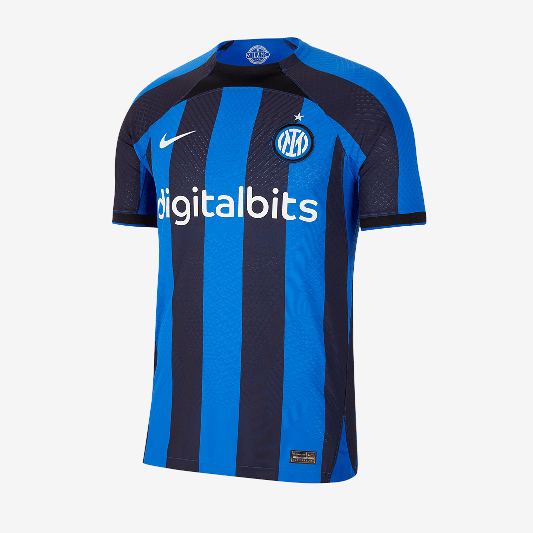 Nike Inter Milan 22 23 Dri Fit Adv Match SS Home Shirt Lyon Blue 