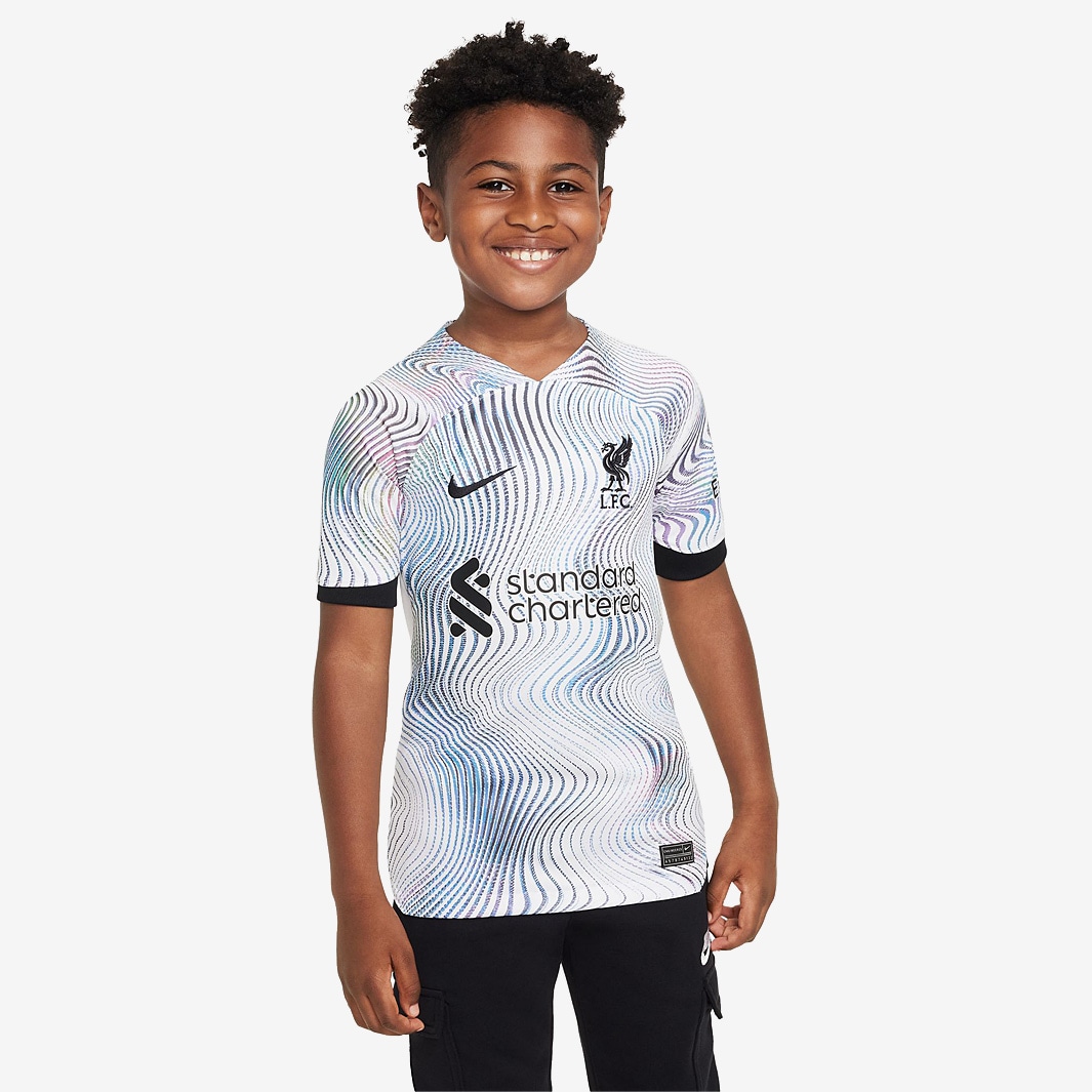 Nike Liverpool FC 22/23 Kids Dri-Fit Stadium SS Away Shirt - White ...