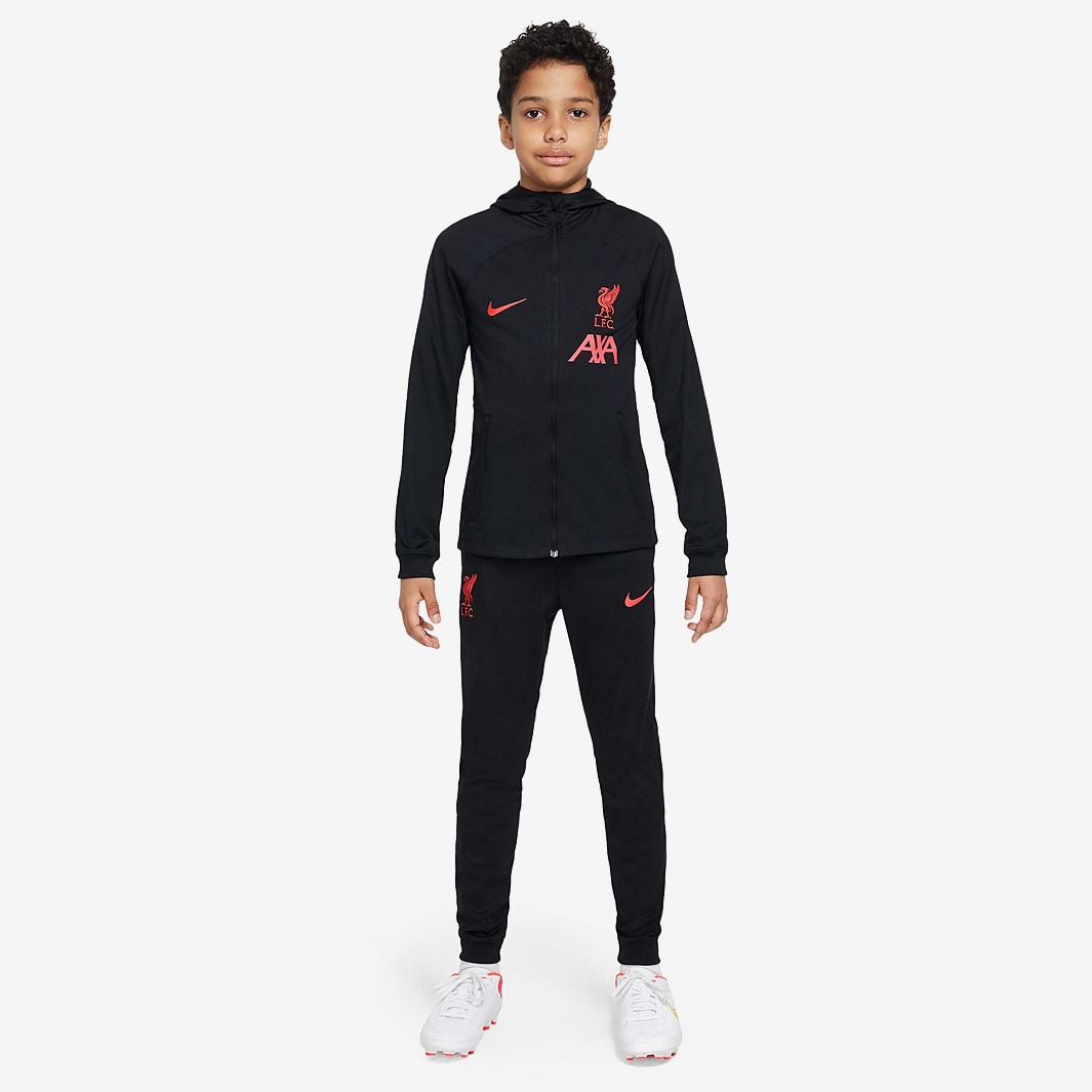 Nike Liverpool FC 22/23 Kids Dri-Fit Away Warm Up Tracksuit - Black ...