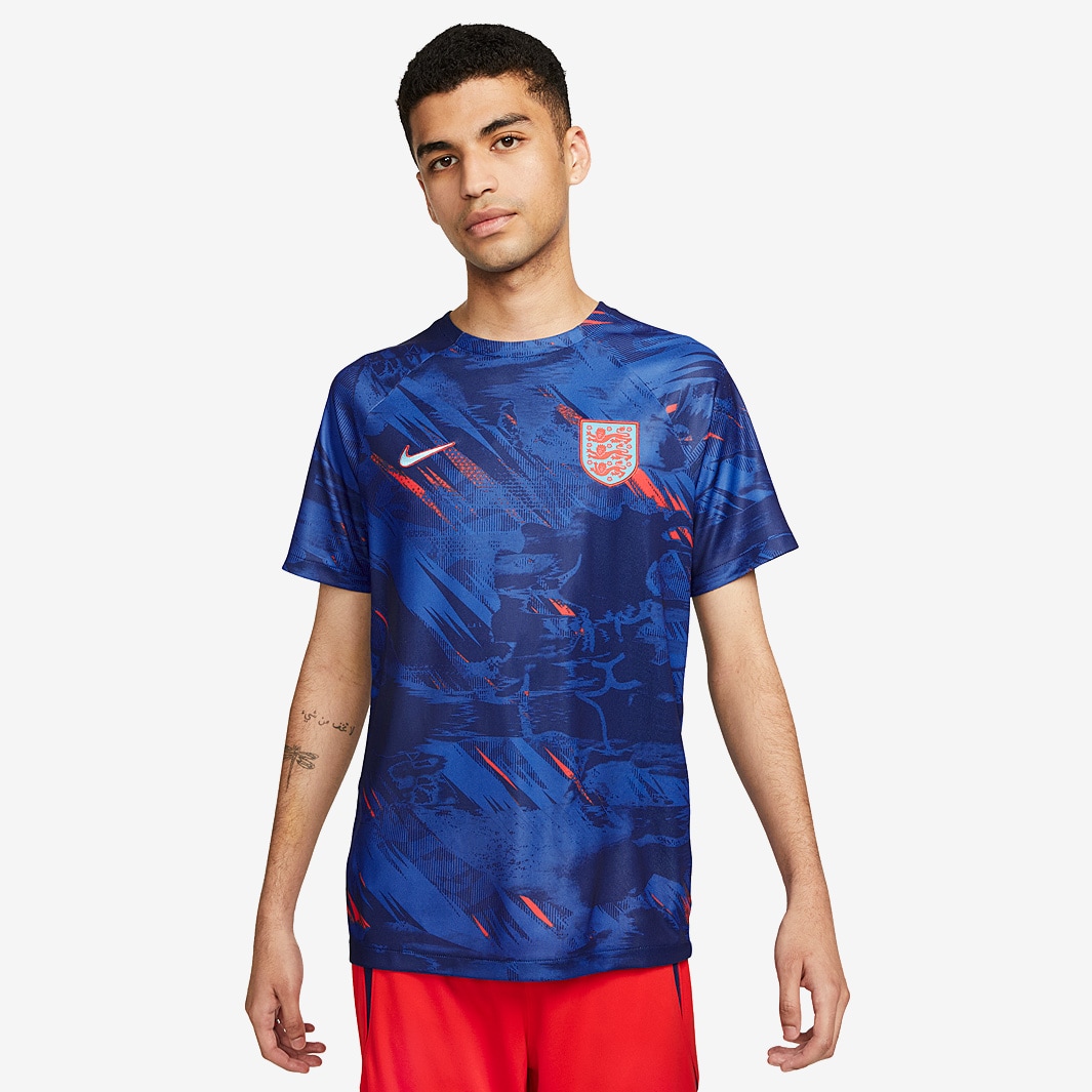 Nike England 22/23 Dri-Fit SS Pre Match Top - Blue Void/Game Royal/Blue ...