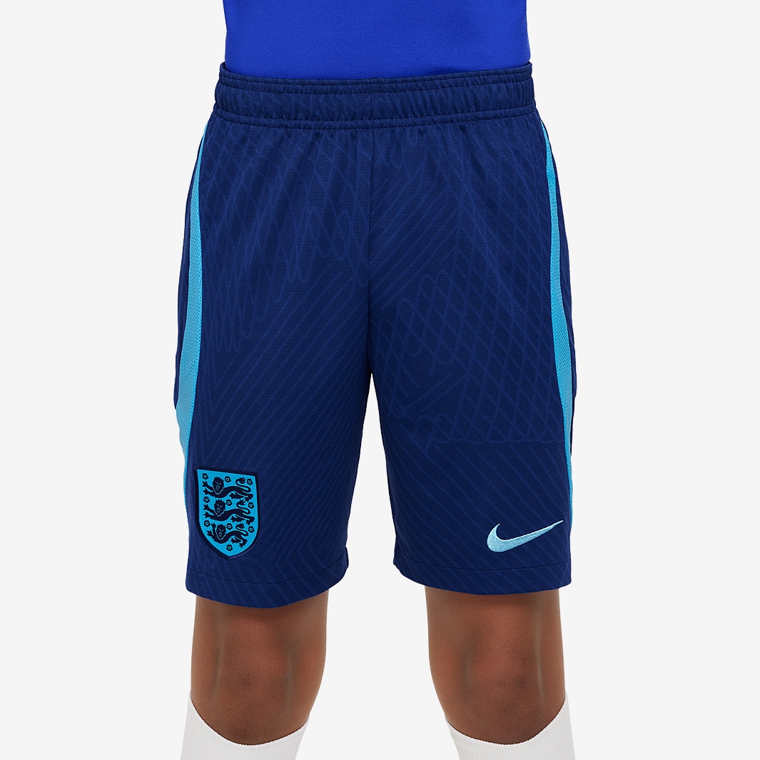 Nike England 22/23 Kids Dri-Fit Strike Short - Blue Void/Blue Fury/Blue ...