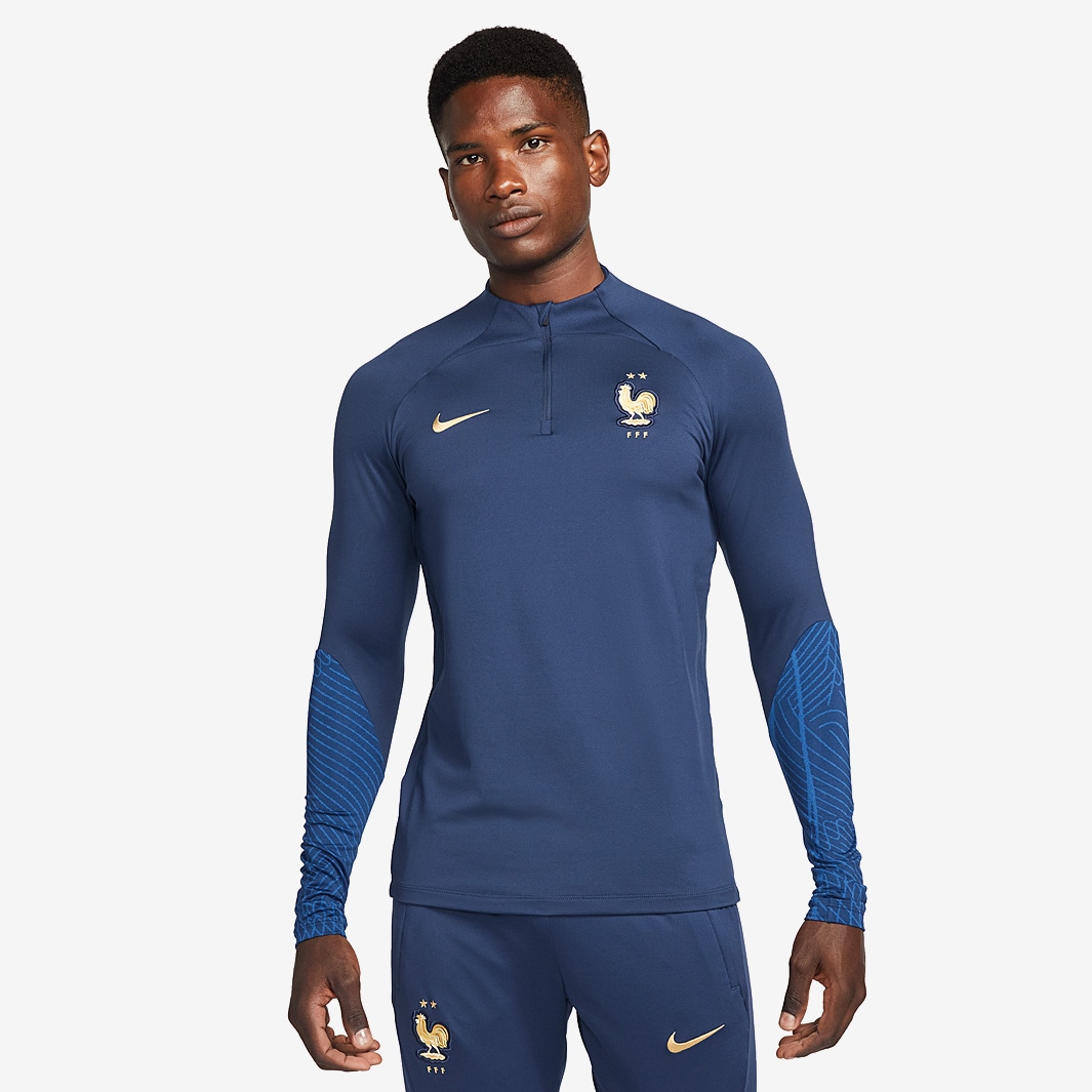 Camiseta Francia 22/23 Dri-Fit Strike Drill - Azul Marino Medianoche/Azul - Equipaciones oficiales para hombre | Pro:Direct Soccer