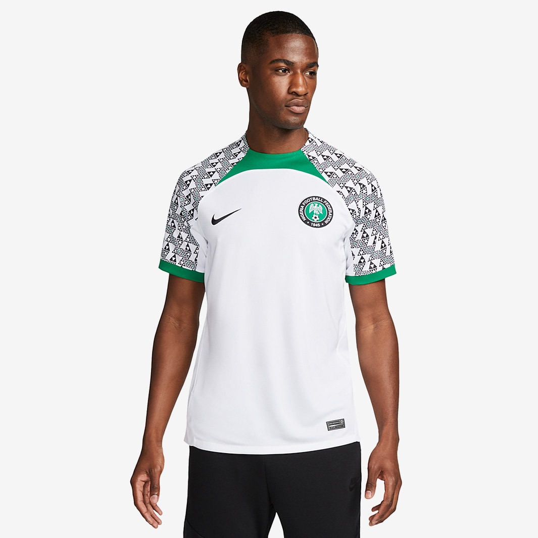 Nike Nigeria 22/23 Dri-Fit SS Away Shirt - White/Pine Green/Black ...