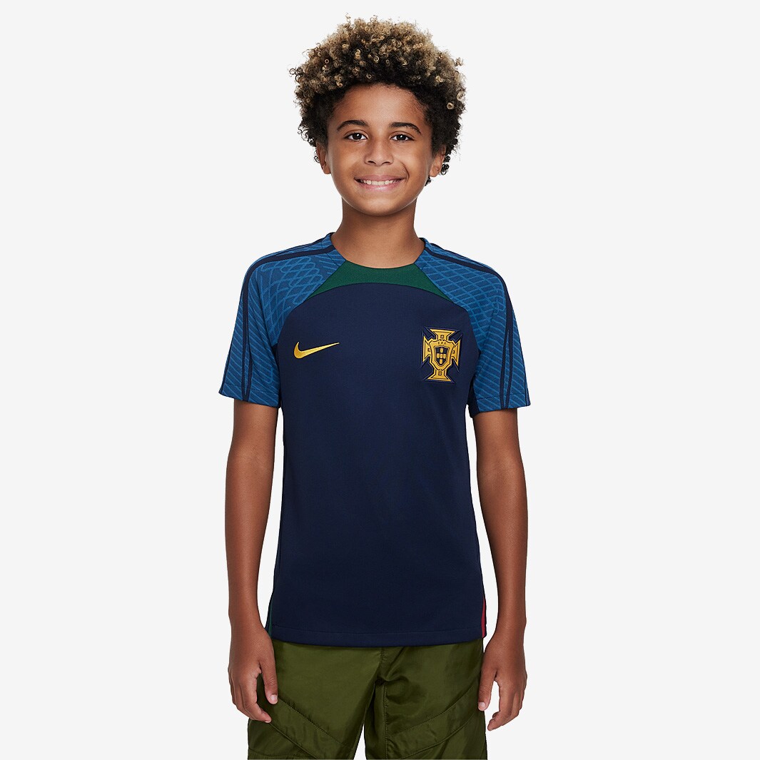 Nike Portugal Kids 22/23 Dri-Fit Strike SS Top - Obsidian/Gorge Green ...