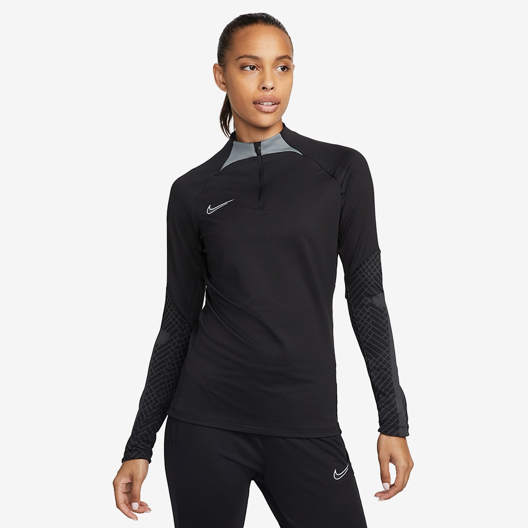 Nike Womens Dri-Fit Strike Drill Top - Black/Smoke Grey/White - Womens ...