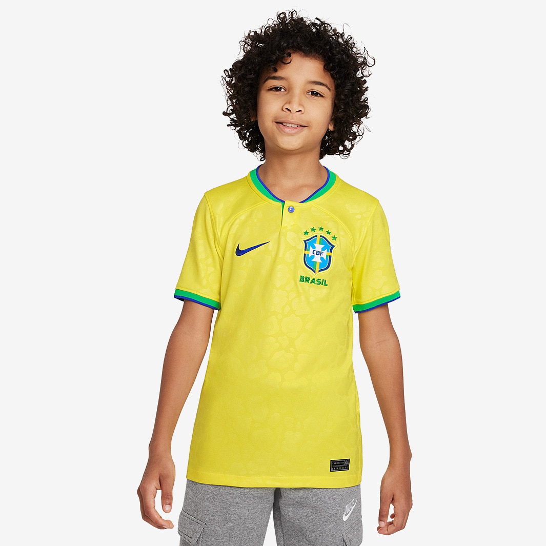 Nike Brazil 2023 Kids Dri-Fit Stadium SS Home Shirt - Dynamic Yellow ...