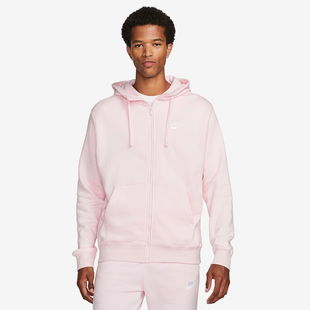 Nike Sportswear Club Fleece Full-Zip Hoodie - Pink Foam/White - Tops ...