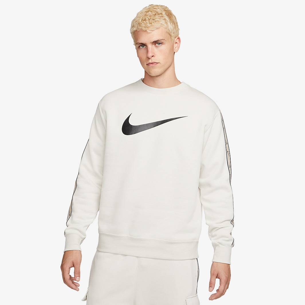 Nike Sportswear Repeat Fleece Sweatshirt - Light Bone/Black - Tops ...